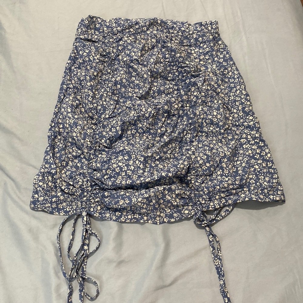 Blue floral skirt